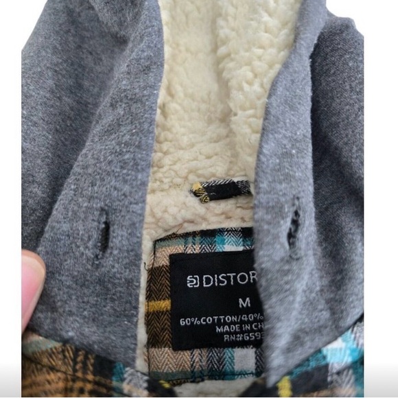 Brown Plaid Flannel Jacket with Hood - Picture 4 of 11